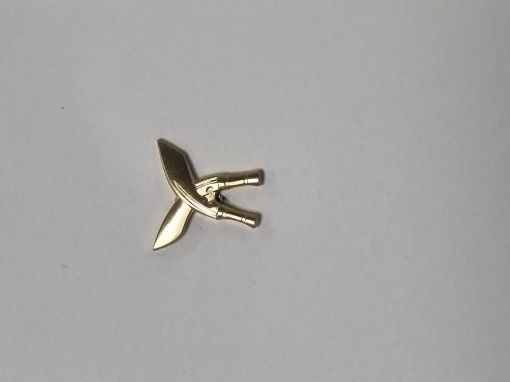 Picture of The King's Royal Hussars Khukris - Officer's Arm Badge - Brass - Pair