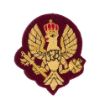 Picture of The King's Royal Hussars Officers Side Hat Badge - NCO - B/W on Crimson Backing