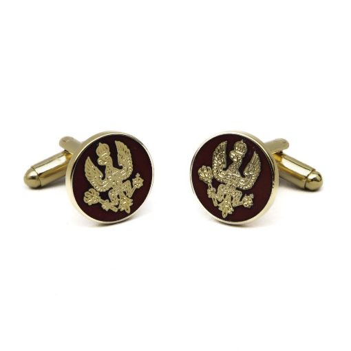 Picture of The King's Royal Hussars Cufflinks - Mounted - Enamelled - Gold Plate